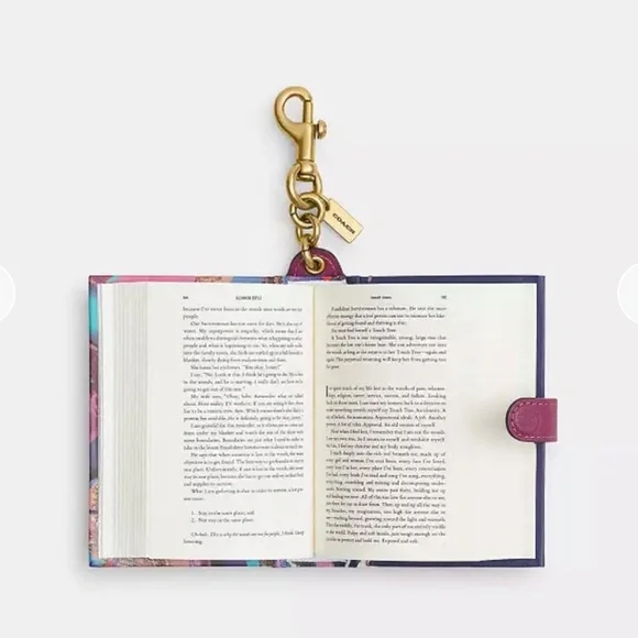 Coach Untamed By Glennon Doyle Book Bag Charm. Brass Multi. Style Number CFK44 - Picture 3 of 4